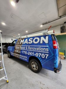 Mason Home Repair and Renovations van with full commercial vehicle wrap